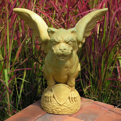 Cast Stone Cement Concrete Argus Gargoyle Outdoor Garden Statue   