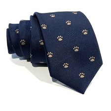 Puppy Paw Tie Men Fancy Holiday Gift Animal Dog Foot Print Necktie