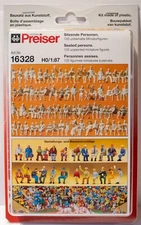 Preiser HO #16328 Unpainted Figure Set -- Sitting People pkg(120)