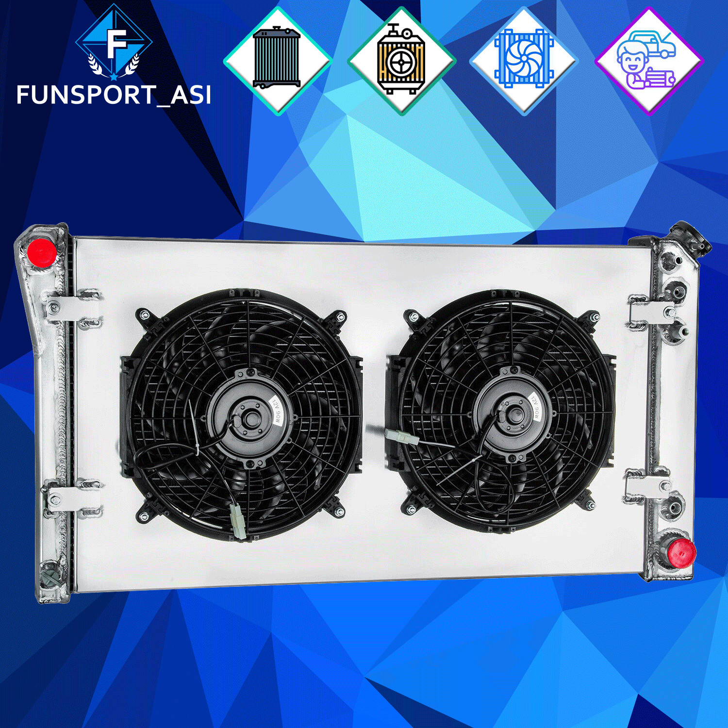 3-Row Aluminum Radiator Shroud Fan Fit 1991-93 92 Chevy Caprice Buick Roadmaster