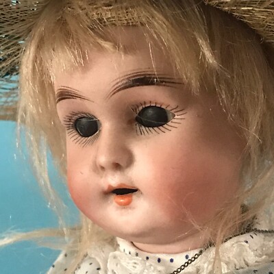 Antike Bisquit Porzellankopf Mädchen Puppe Schlafaugen Gb.Kühnlenz