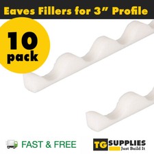 Pack of 10 - Roofing Eaves Fillers for 3" Standard Corrugated PVC Roofing Sheets