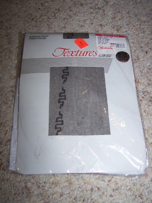Womens LUV LEGS Textures Sandalfoot PANTYHOSE Off Black SIZE XX-LARGE New DESIGN