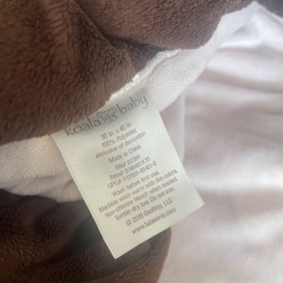 Koala Baby Blanket Pink Brown Flowers Ruffle Velour Trim Lovey Soft  Embroidered - Image 4 of 4