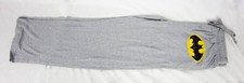 Mens Womens NEW Batman Gray Distressed Pajama Lounge Sleep Pants Small