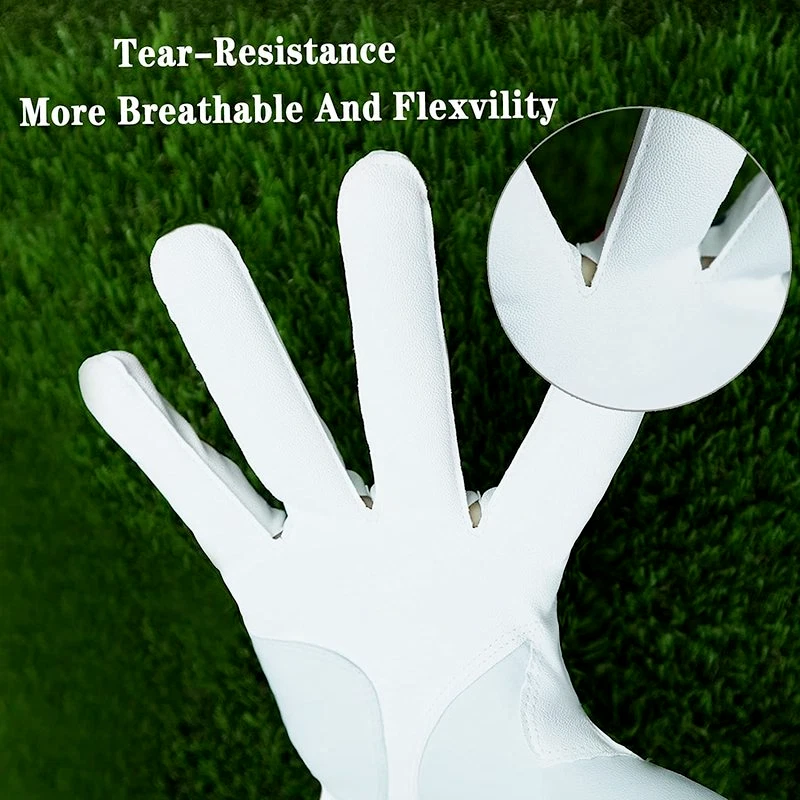 Men Golf Gloves Left Hand Right 5 Pack Leather Grip Soft Fit XL M L Large Medium - Image 4 of 4