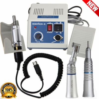Dental Electric Micromotor Polisher Machine W/ Contra Angle Straight Handpieces