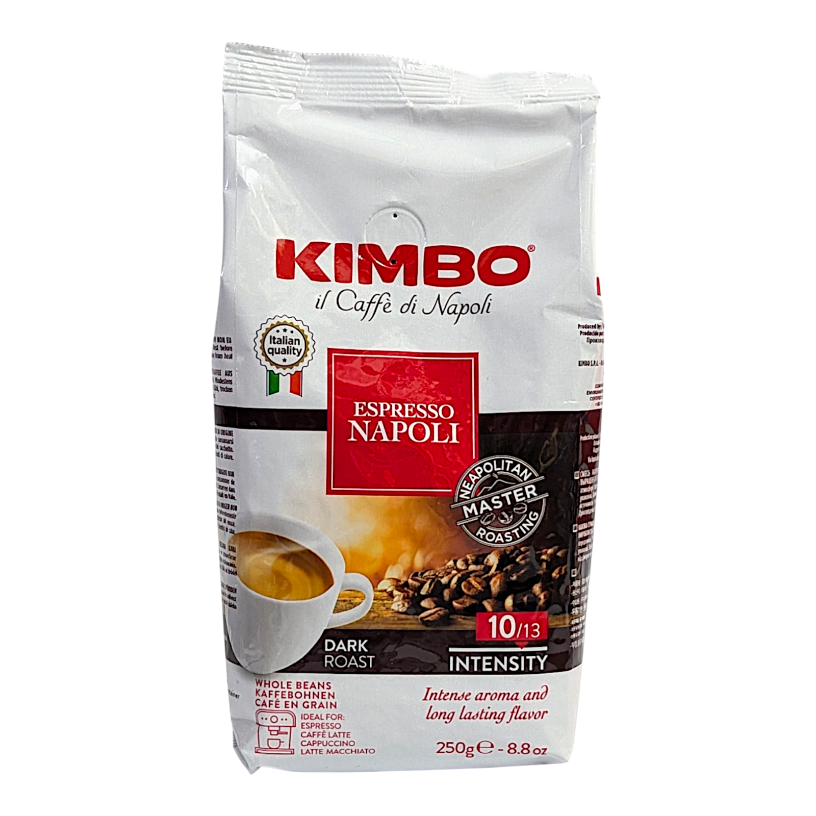 Kimbo Espresso Napoli Blend of Whole Coffee Beans / Caffe Torrefatto Grani 250g
