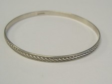 STERLING SILVER BANGLE BRACELET 4 MM WIDTH