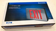 EATON CX72 120v 277v Sure-Lites LED Exit light Sign silver face black green red
