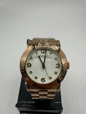 Marc Jacobs Ladies White Dial Rose Gold Stainless Steel Strap Watch MBM3077