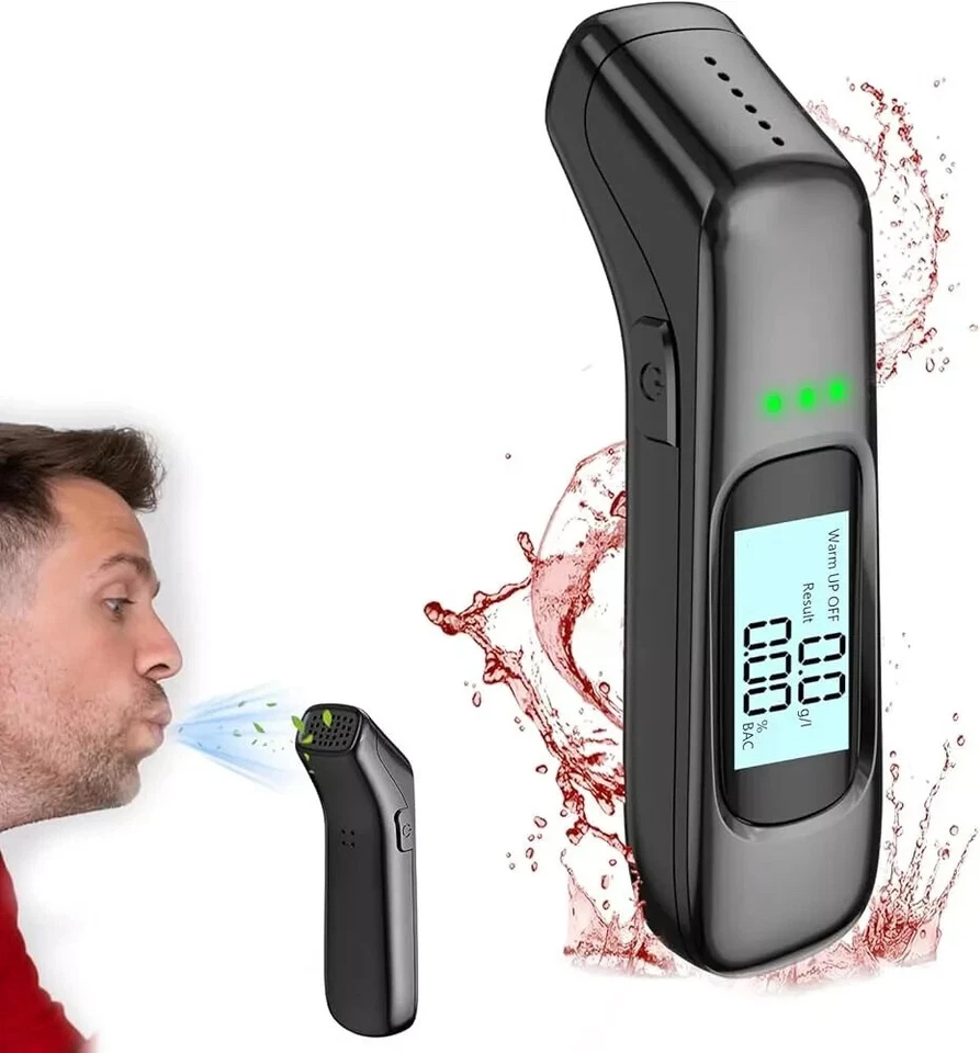 LEOVIN Etilometro Alcol Test Portatile LED Senza Contatto A Soffio Display Digitale