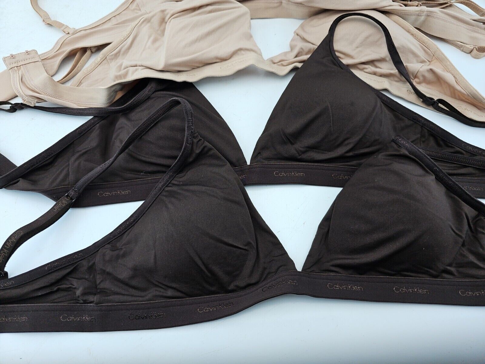 Set Of Five Calvin Klein Nursing Bras Size Medium Tan… Gem