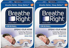 60 BREATHE RIGHT TAN Nasal Strips Large Size Nose Band Stop Snoring Breath NEW