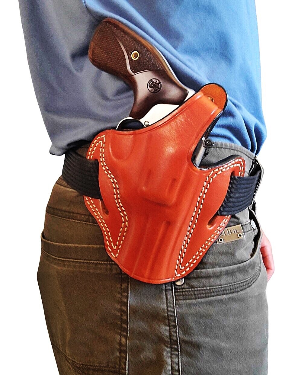 Leather Belt Holster Fits Colt Python, King Cobra .357 Magnum - Revolver Holster-image