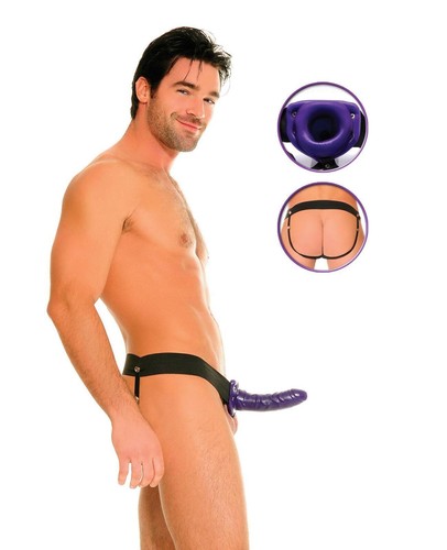 Fallo realistico cavo indossabile imbragatura con dildo vaginale anale strap on - Foto 5 di 6