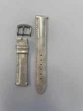 15mm White Genuine Leather Watch Band - USA