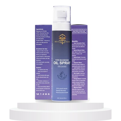 Pure Magnesium Oil spray for Leg Cramps, Muscle, Joint Health & Sleep Support 