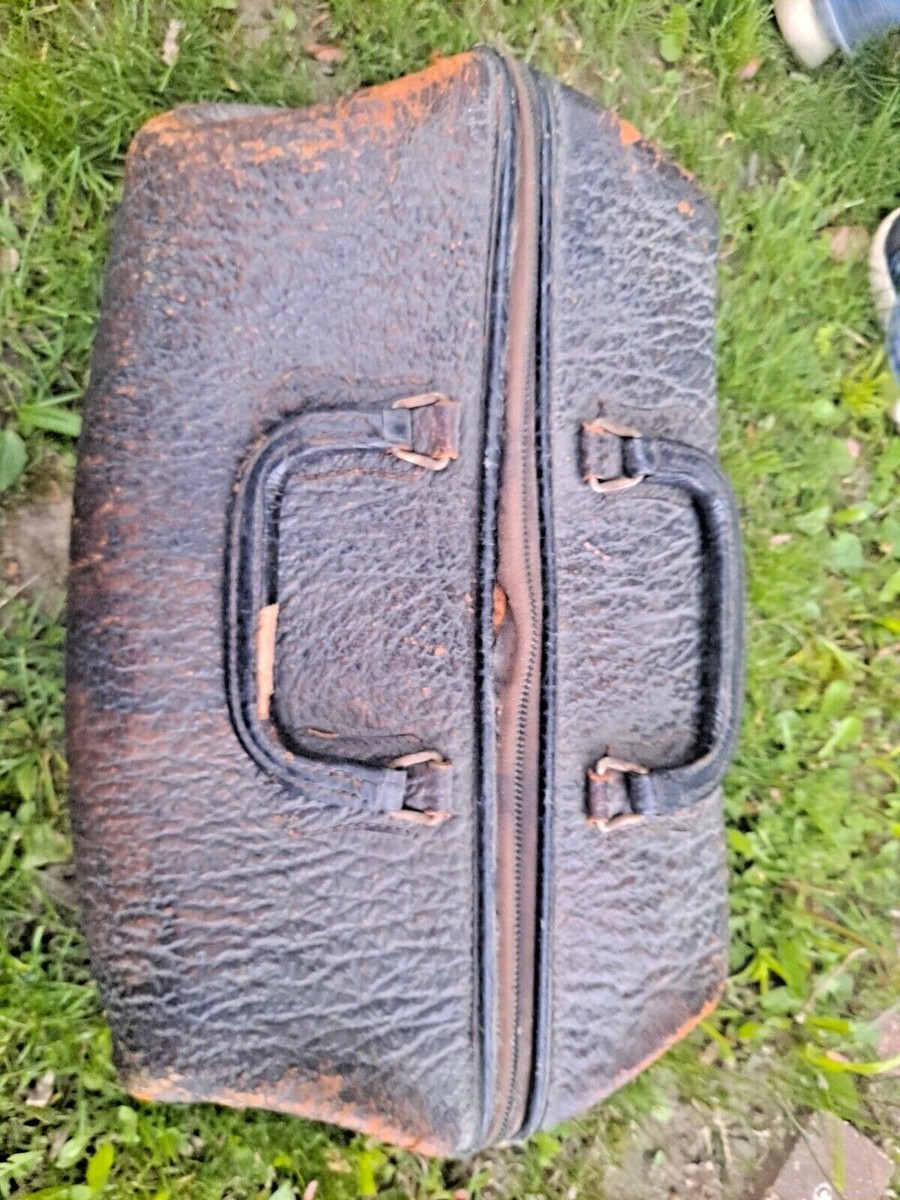 DOCTOR Dr Medical Large Bag Antique Vintage Leather Zipper
