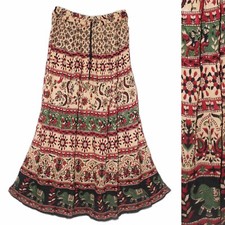 3X To 6X Plus Size Indian Ethnic Maxi Retro Skirt For Women Boho Hippie P116