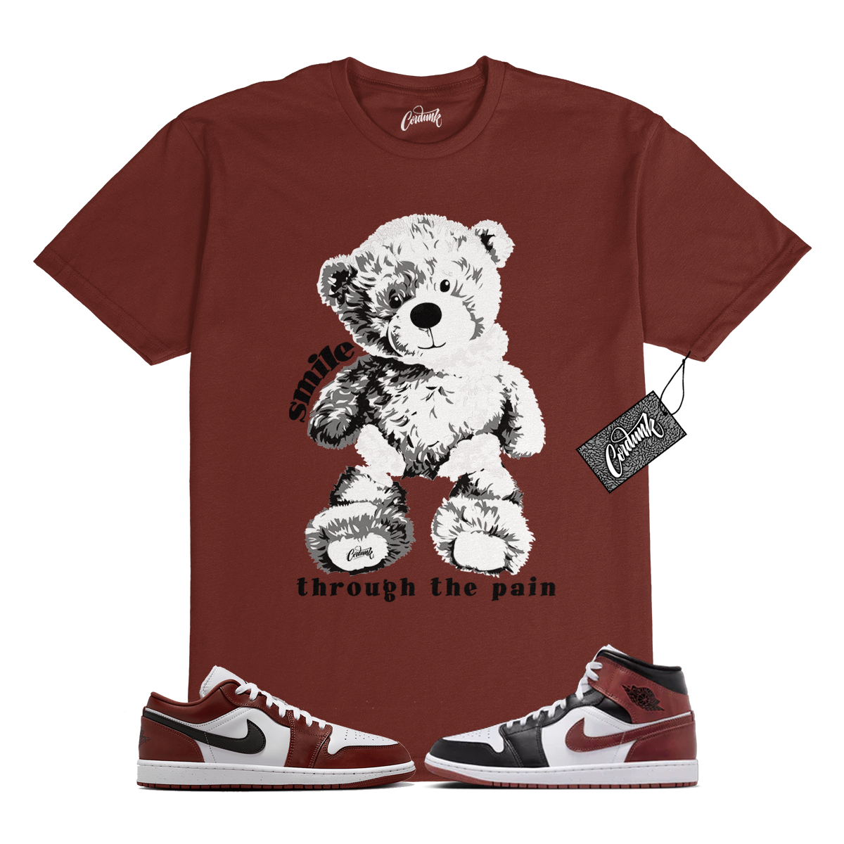 1 Dark Pony White Black T Shirt Match SMILE