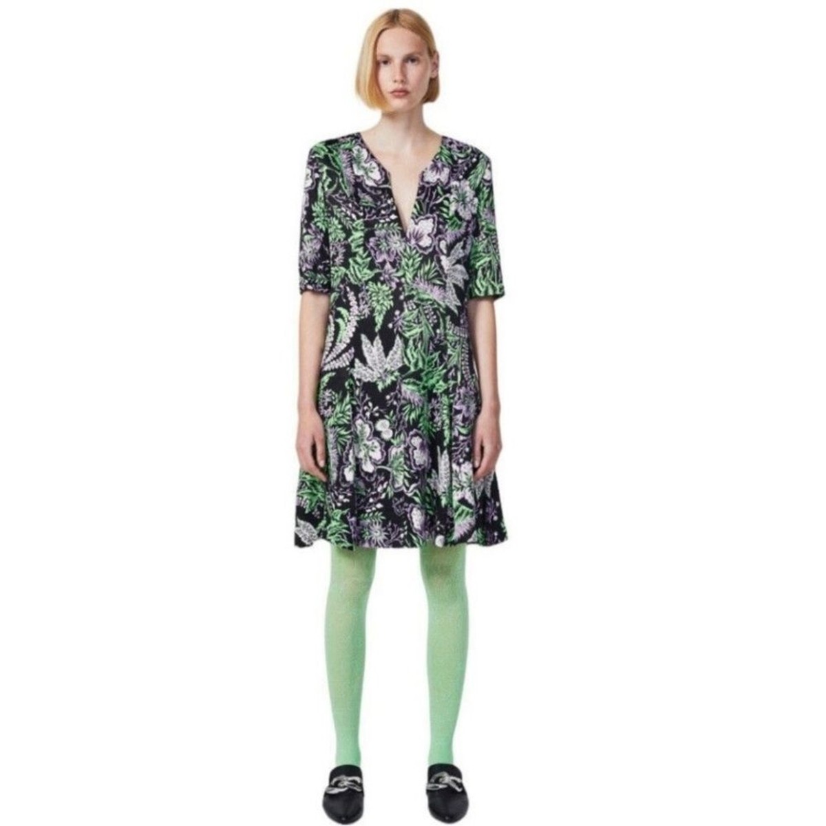 rodebjer green dress Kandy In Vegetal Floral Print Size L no-returns:2026-01-22_2028-08-19