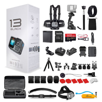 GoPro HERO 13 Black Waterproof Action Camera + 64GB Card GoPro HERO 13 Black Waterproof Action Camera + 64GB Card
