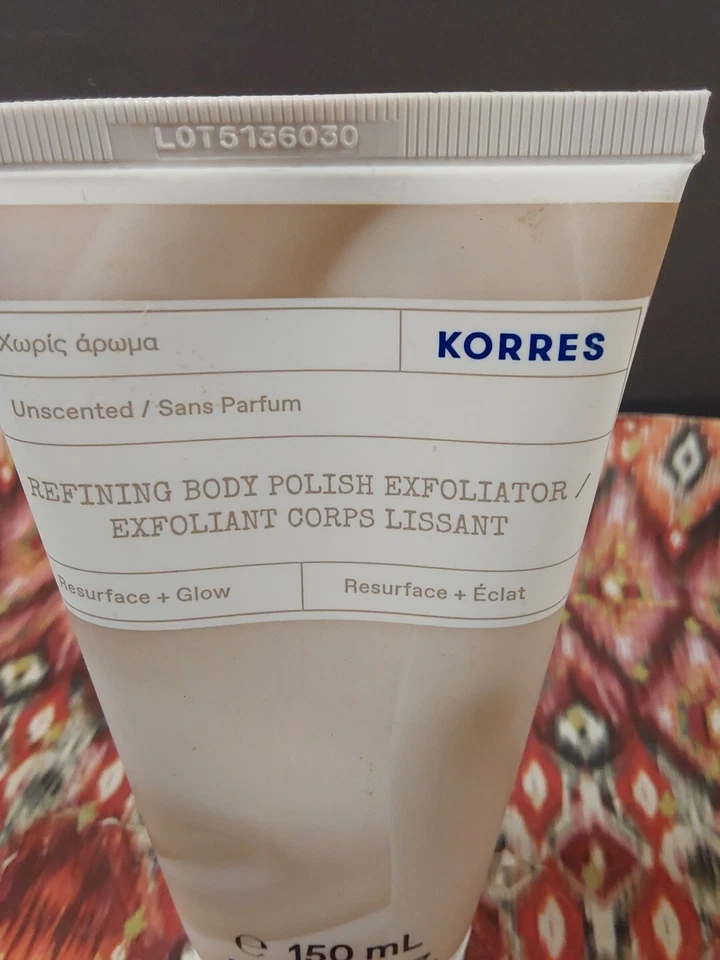 Korres Refining Body Polish Exfoliator Unscented Sealed NEW 5.07oz - Image 3 of 4
