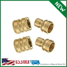 Brass Quick Connect Hose Fittings 3/4 Inch Durable Garden Hose Connector Set