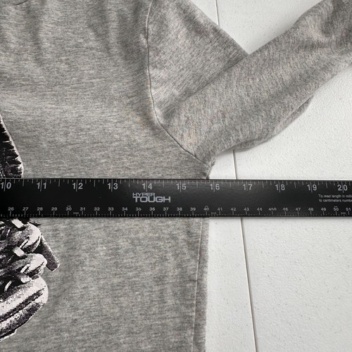 Spotted Zebra Shirt Gray Long Sleeve Baseball Glove Graphic Cotton Boys Size 12 - Picture 3 of 8