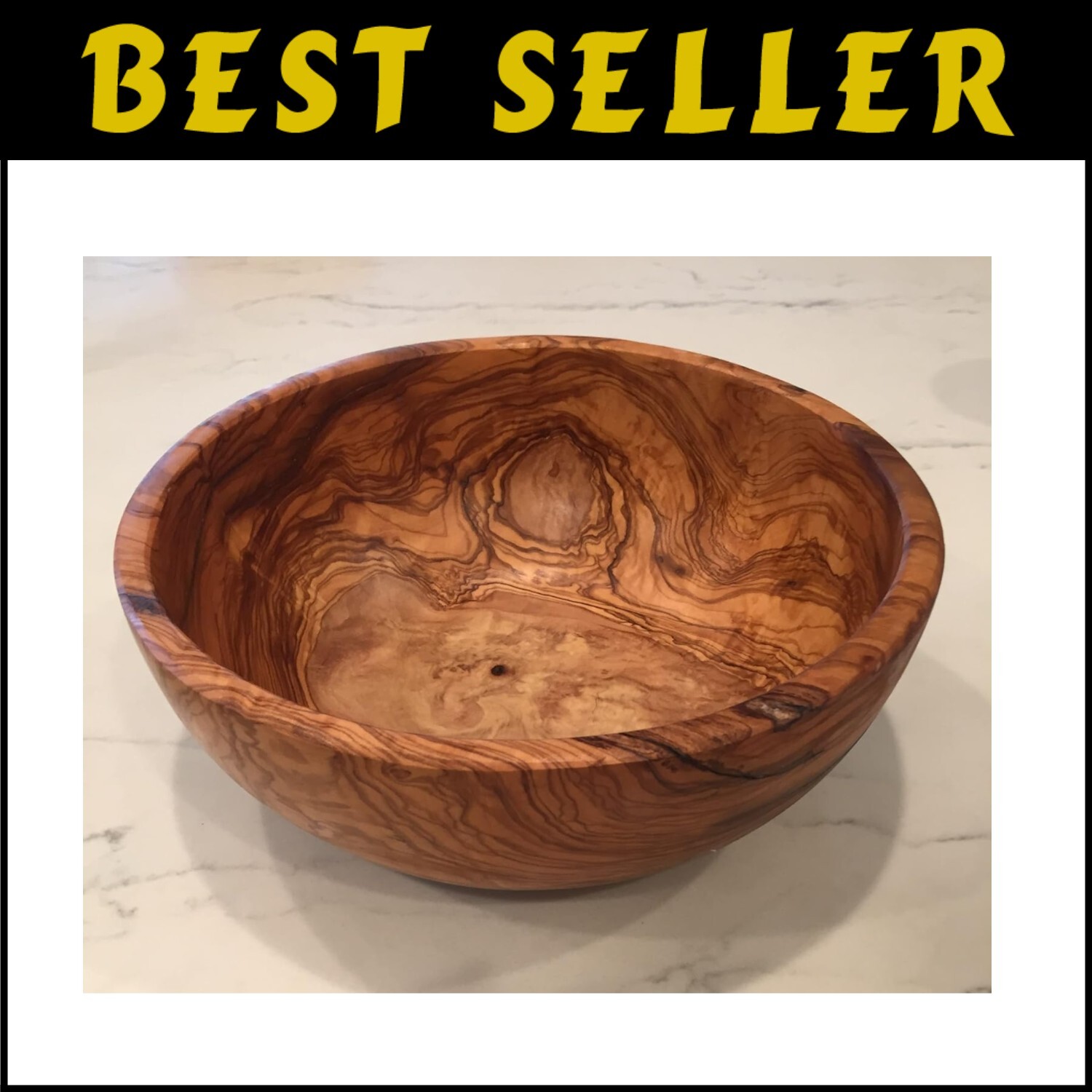 Handcrafted 11-Inch Natural Olive Wood Serving Bowl
