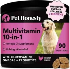Pet Honesty Multivitamin Dog Supplement, Glucosamine chondroitin for All Ages