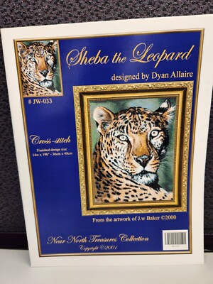 Sheba Leopard Counted Cross Stitch Chart Pattern Near North Treasures #jw-033