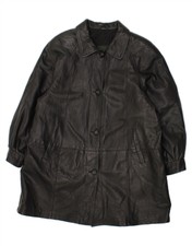 Pelle Moda Womens Leather Coat It 46 Large Black Leather Bo01