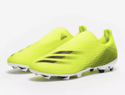adidas X GHOSTED.3 LACELESS FG - Yellow/Black (FW6969) size 12 US Mens