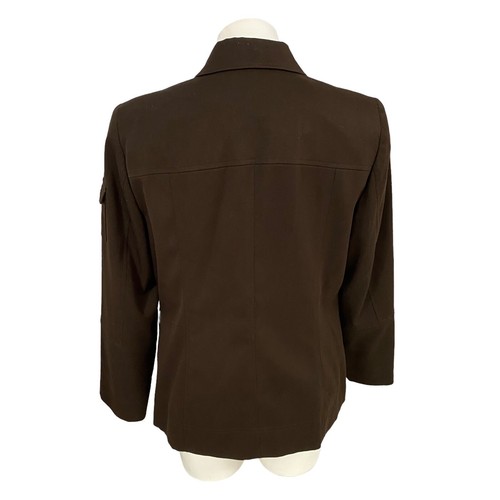 Norton McNaughton Blazer Womens Size 12 Brown Jacket Safari Utility Office Work - Picture 2 of 16