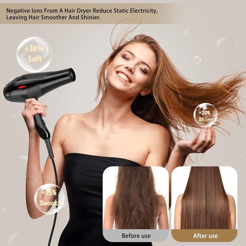 2400W Professional Hair Dryer Fast Drying Ionic Hairdryer With Diffuser Heat - Picture 7 of 15