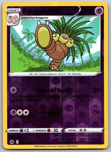 Exeggutor 058/159 R Crown Zenith Pokemon NM