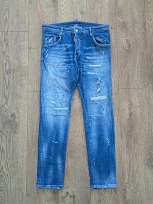 DSQUARED2 Tidy Biker Jean Blue Men's Denim Pants Made In Italy