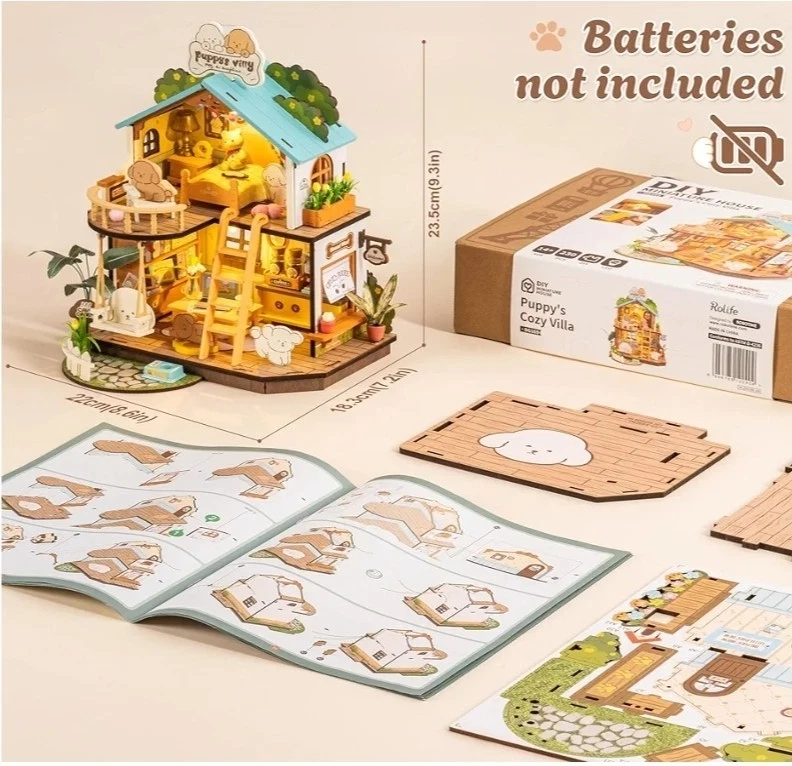 Rolife- Kit  casa Per Le Bambole (Villa Accogliente Per Cuccioli) Puzzle 3d - Immagine 3 di 4