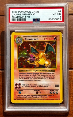Shadowless Charizard PSA 4 Pokemon 1999 Base Set 4/102 Holo WOTC Nice Eye Appeal