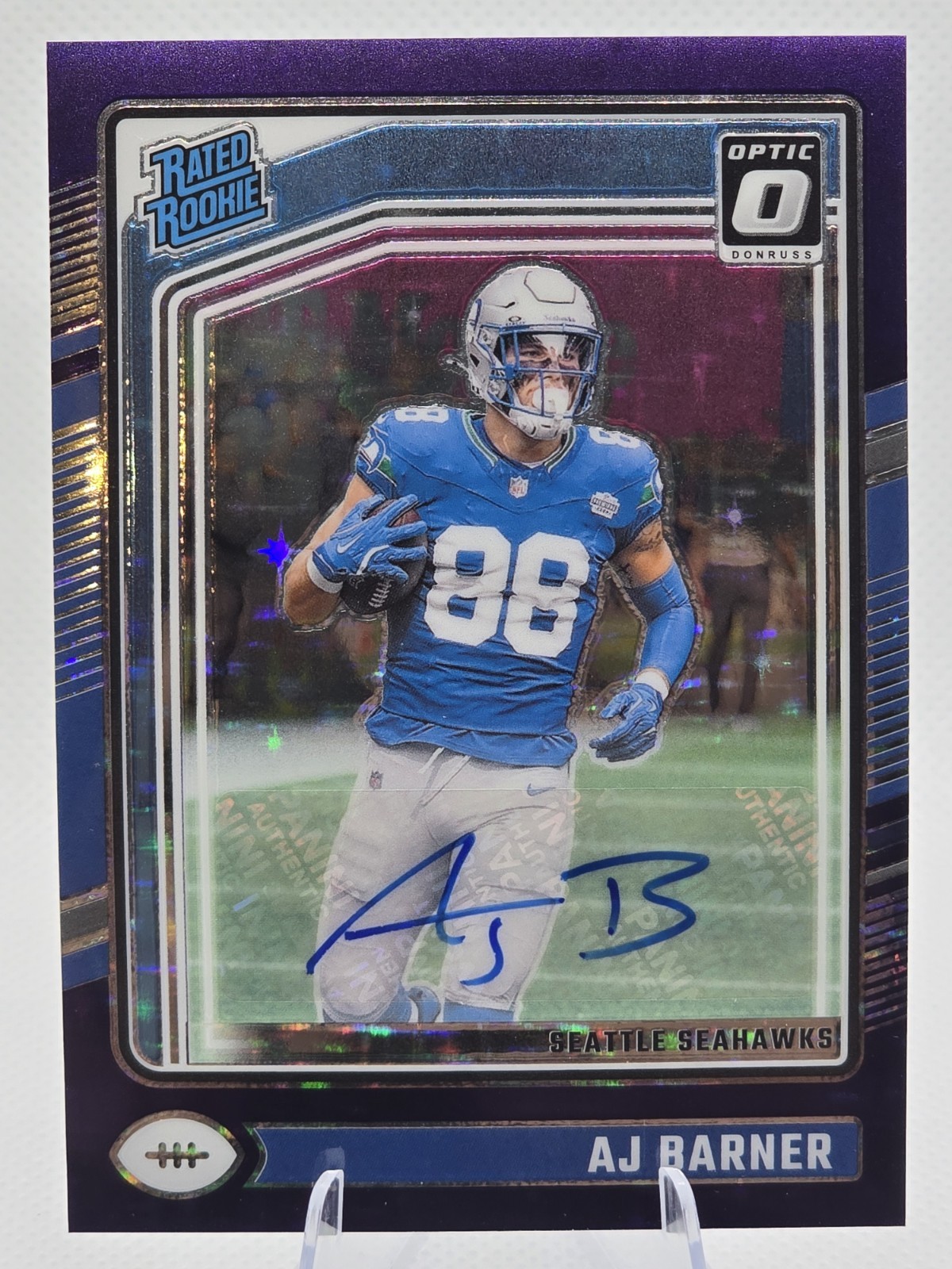 2024 Panini Donruss Optic - AJ Barner #204 Purple Stars Autographs /42 
