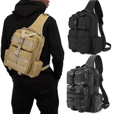 Military Tactical Sling Chest Bag Large Molle Mens Crossbody Shoulder Backpack