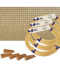 Pressed Cane Webbing Kit 3/8" Superfine Open Mesh with splines, Wedges and In...