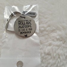 Heart Shaped Keychain Pendant Key Ring Gift with motivational awesome charm