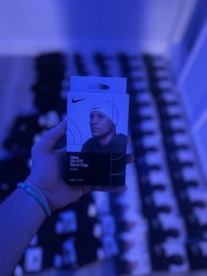 Nike Dri-FIT Skull Cap, White, Breathable Moisture Wicking Football