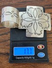 Large Signed J Navajo sterling silver wide bail cross pendant Hand Stamped — photo 8