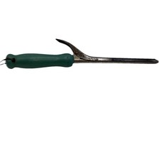 Antique Hair Curler Curling Iron Green Wooden Handle Vintage Beauty Tool