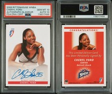 CHERYL FORD 2006 RITTENHOUSE WNBA GLAMOUR ONCARD AUTOGRAPH PSA 10 AUTO 10 POP 2