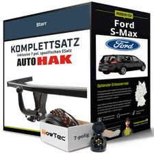 Für FORD S-Max Typ WA6 Anhängerkupplung starr +eSatz 7pol 05.2006-12.2014 Kit